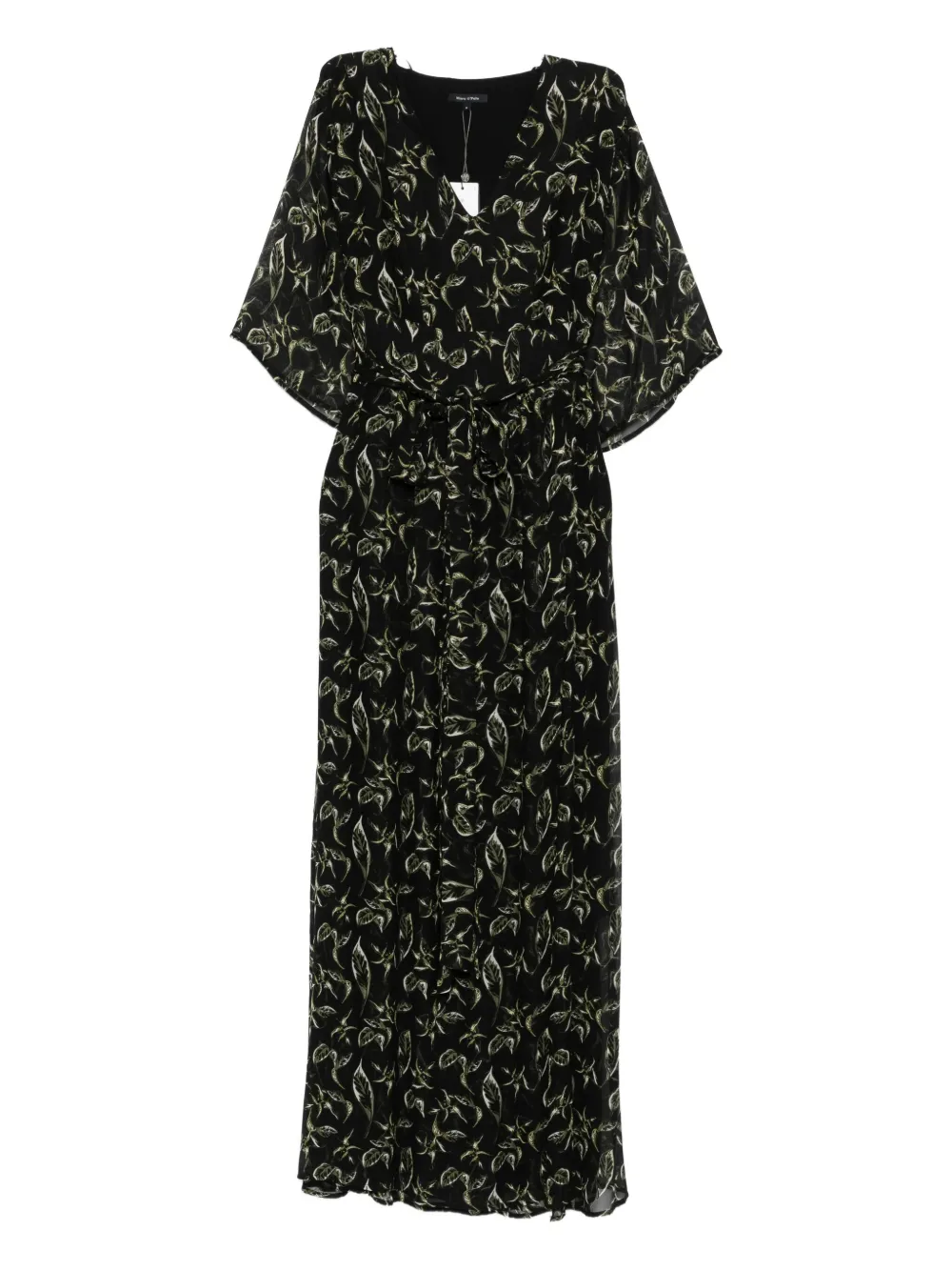 Marc O'Polo floral belted maxi dress - Nero