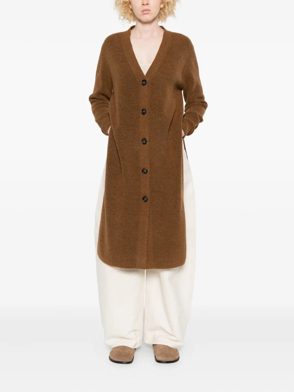 Marc O'Polo V-neck knit coat | Single Breasted Coats | Image 2