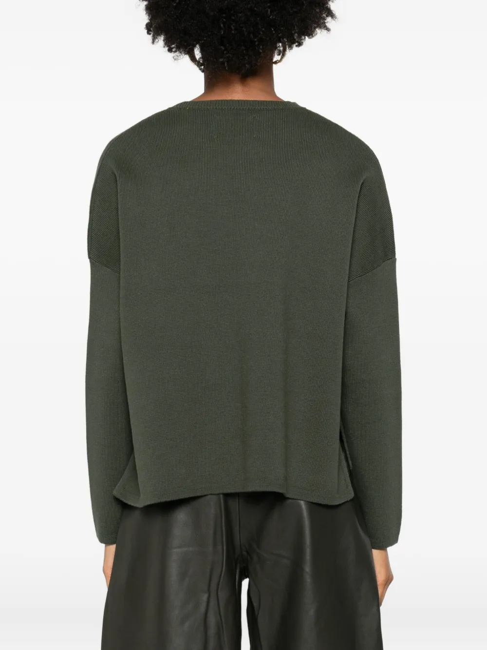 Marc O'Polo Geribbelde trui met ronde hals Groen