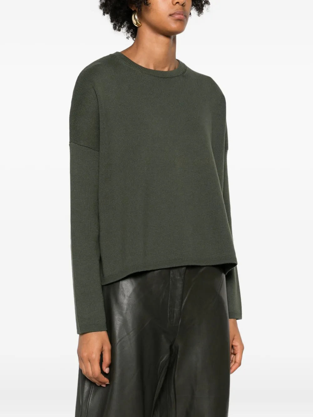 Marc O'Polo Geribbelde trui met ronde hals Groen