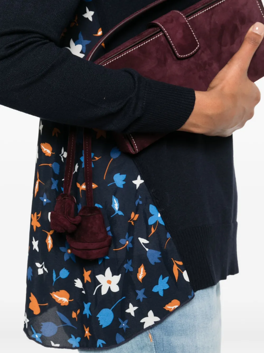 Marc O'Polo Trui met bloemenprint Blauw