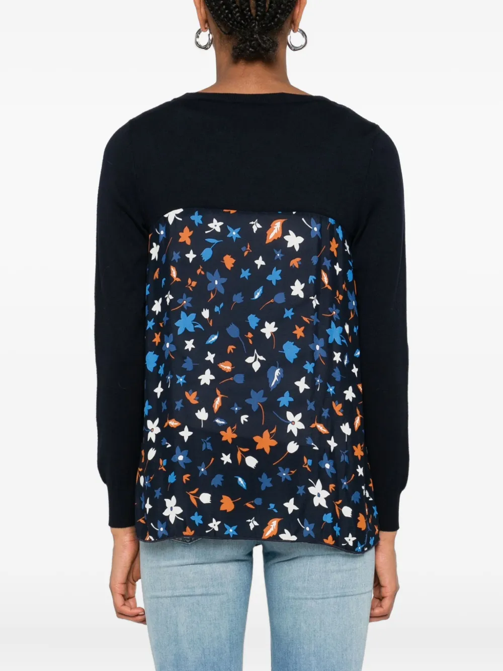 Marc O'Polo Trui met bloemenprint Blauw