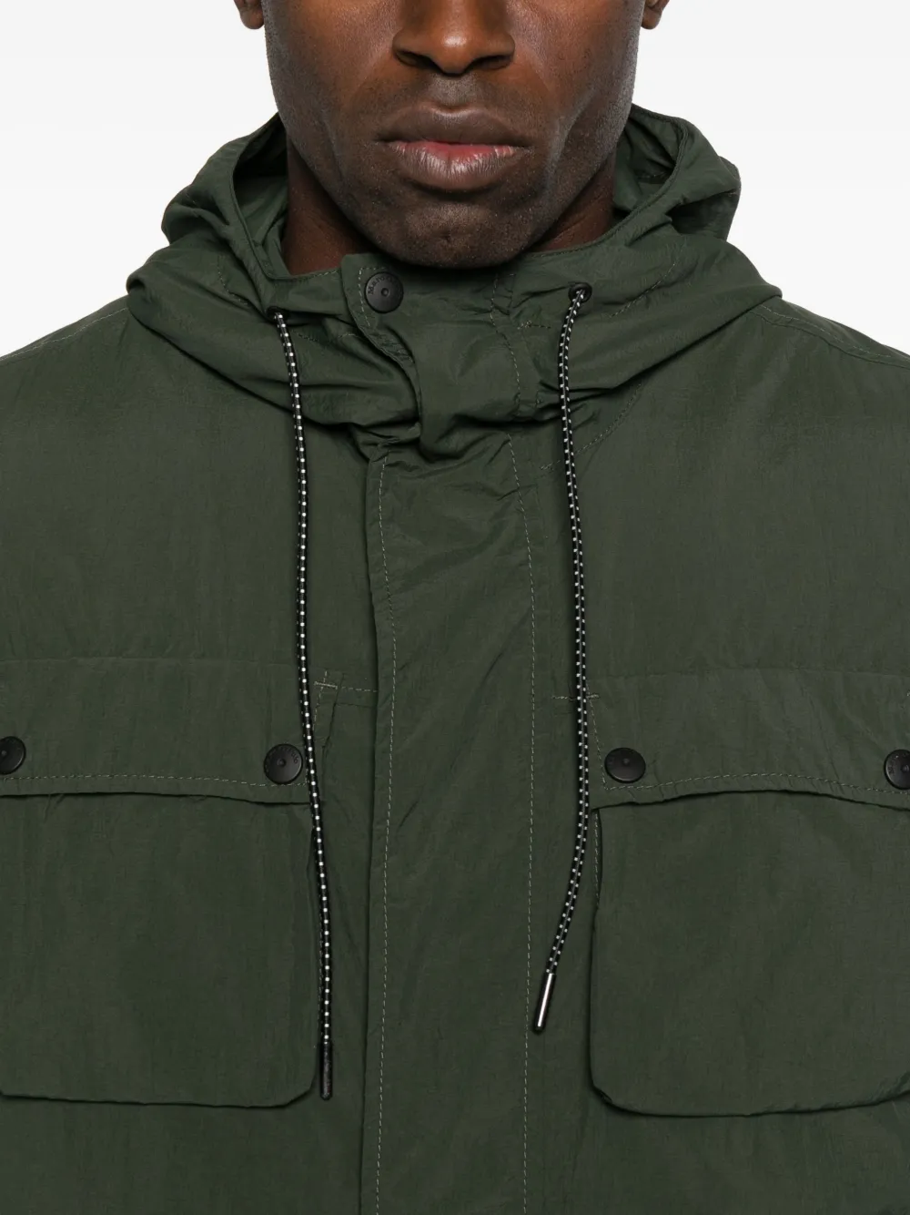 Marc O'polo Hooded Multi-pocket Vest In Green