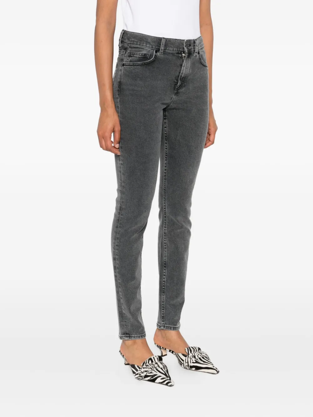 Marc O'Polo High waist skinny jeans Grijs