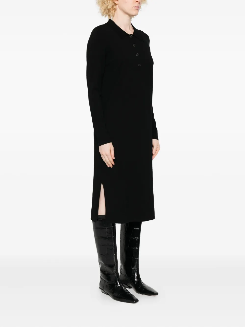 Marc O'Polo Jurk met cropped mouwen Zwart