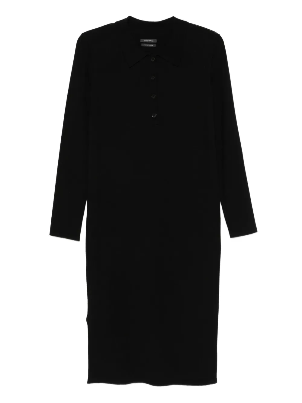Marc O'Polo three-quarter sleeve polo dress | Black | Image 1