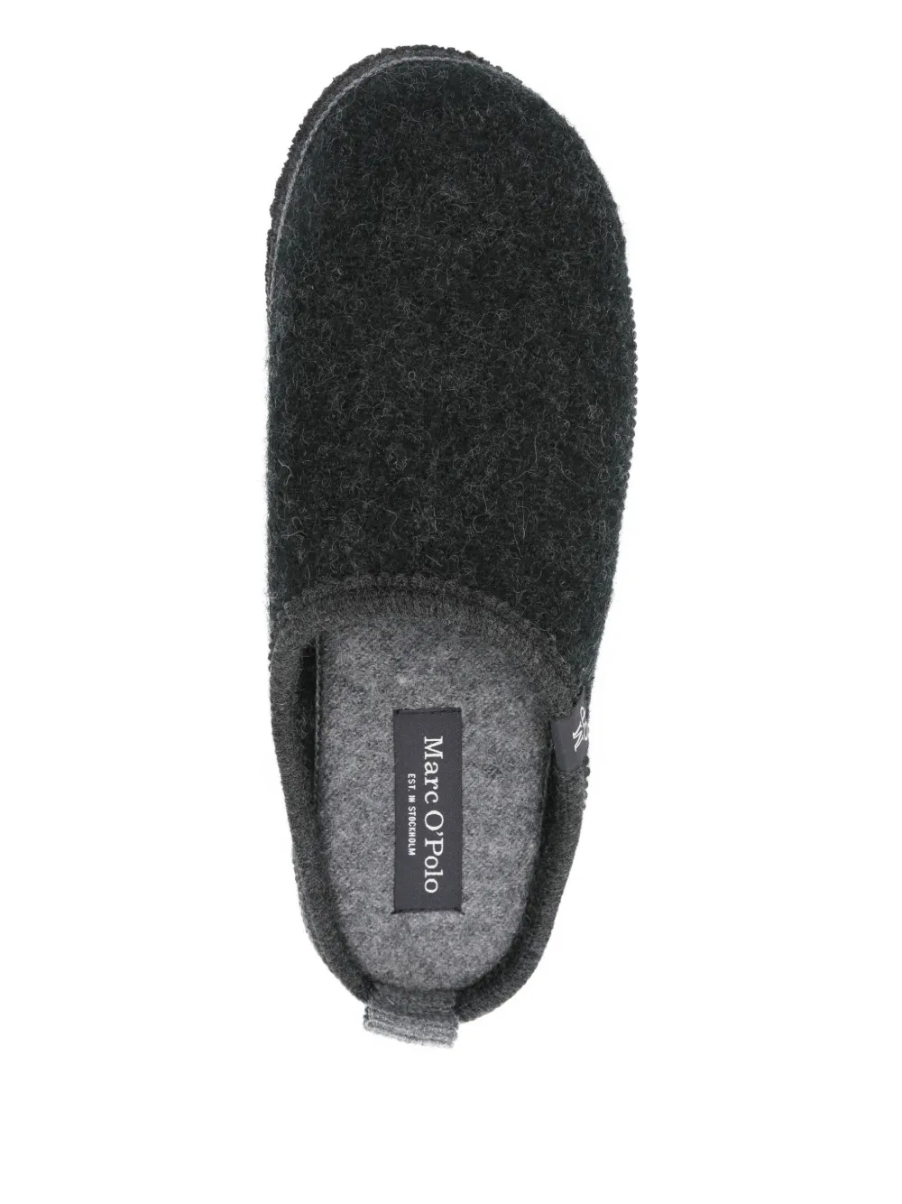 Marc O'polo Wool Felt Slippers In Black