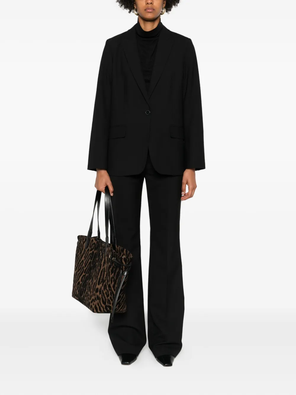 Marc O'polo Single-button Cotton Blazer In Black