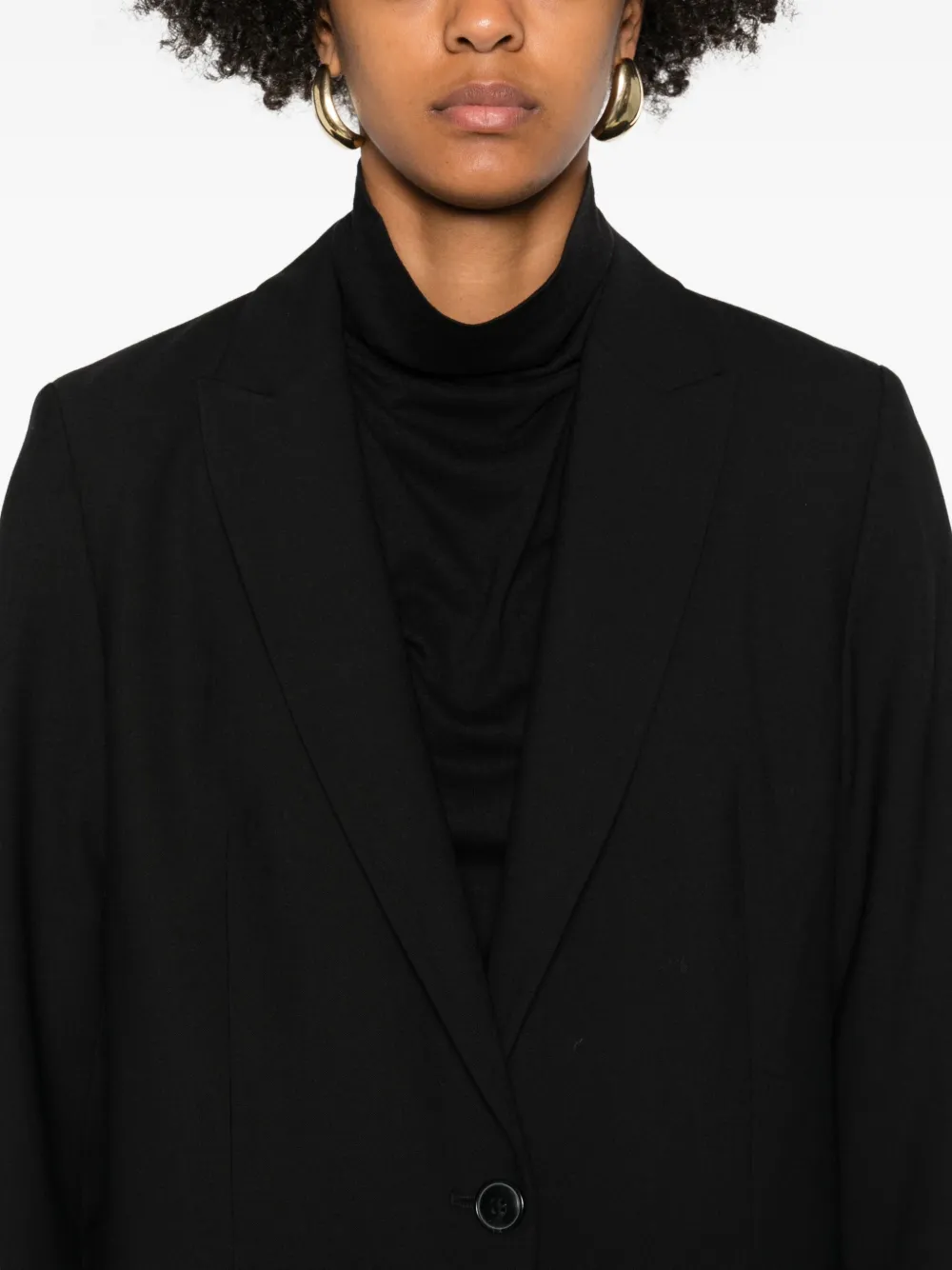 Marc O'polo Single-button Cotton Blazer In Black