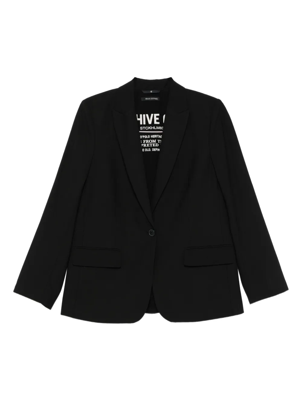 Marc O'polo Single-button Cotton Blazer In Black