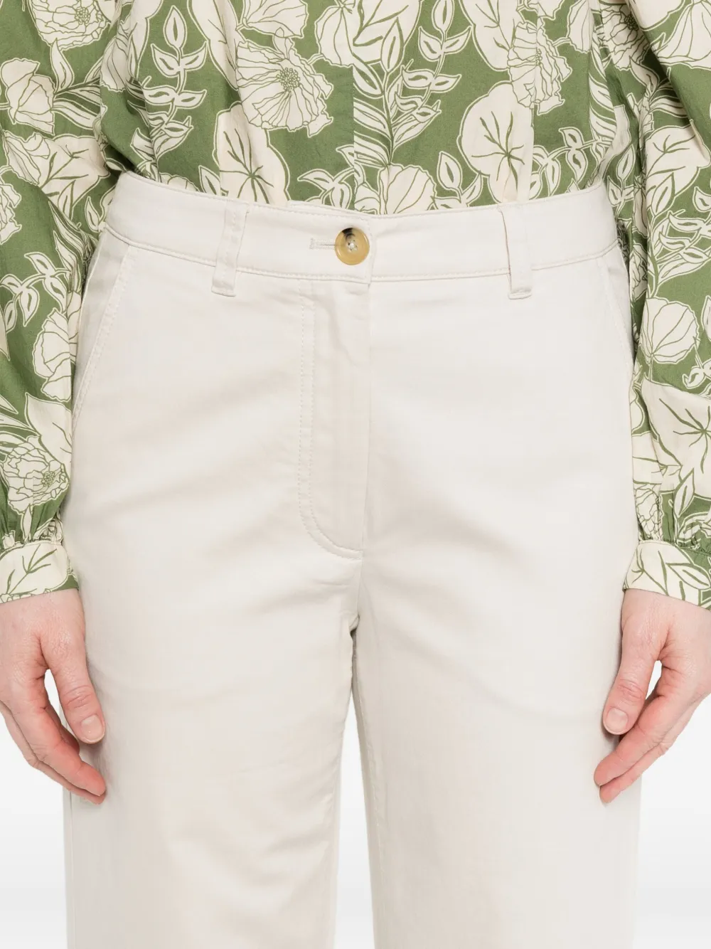 Marc O'polo Buttoned Pocket Trousers In White