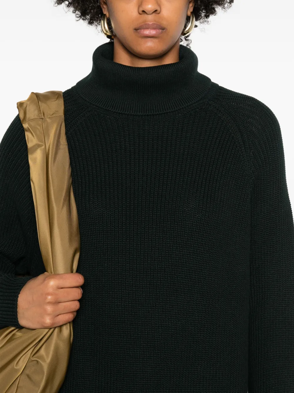 Marc O'Polo Midi-jurk met col en raglan mouwen Groen