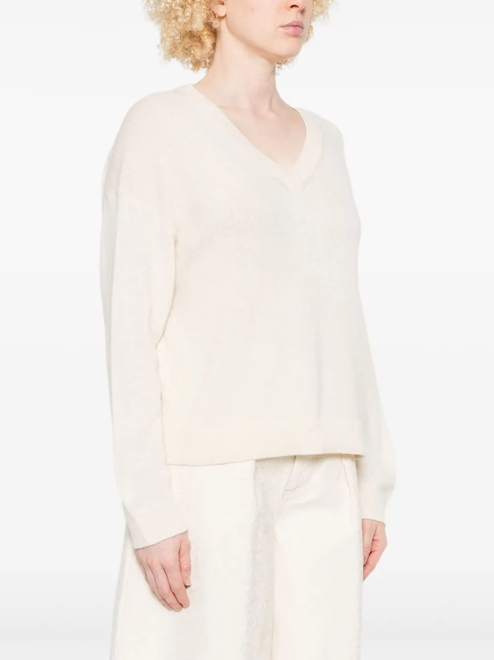 Marc O'Polo Trui met V-hals Beige