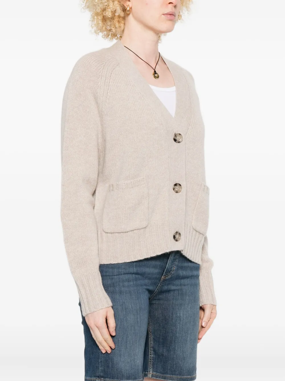Allude Buttoned Patch-pocket Cardigan In Neutral