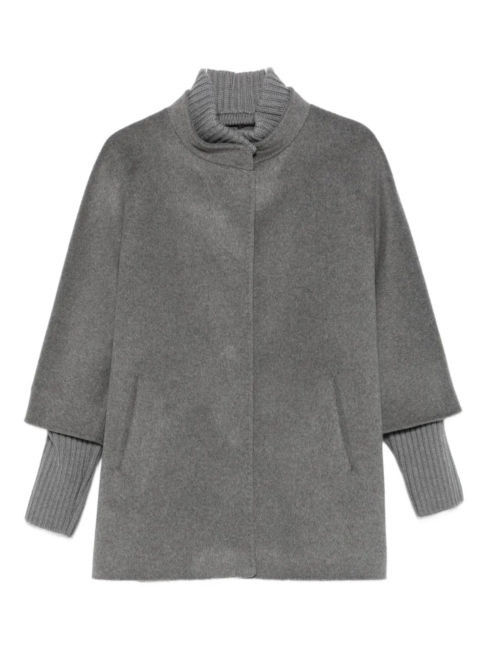 Cinzia Rocca Ribbed-cuff Virgin-wool Jacket In Gray