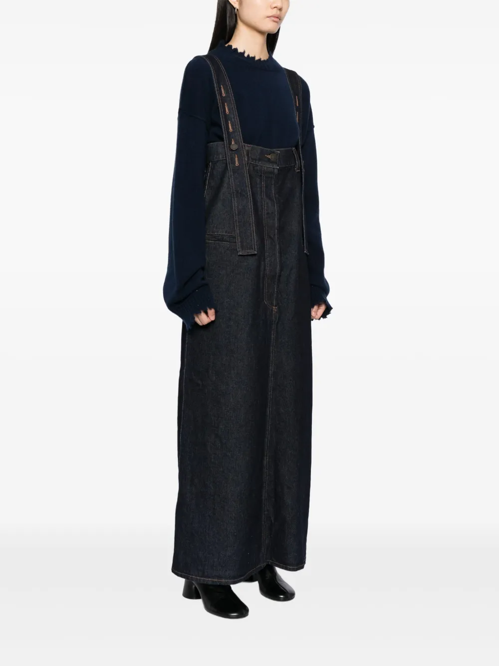 Uma Wang Katoenen denim rok Blauw