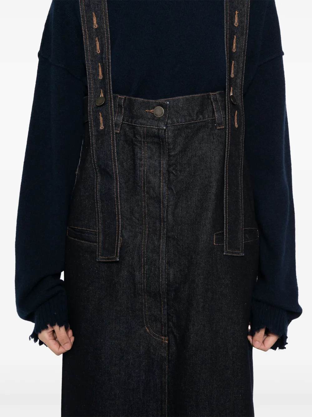 Uma Wang Katoenen denim rok Blauw