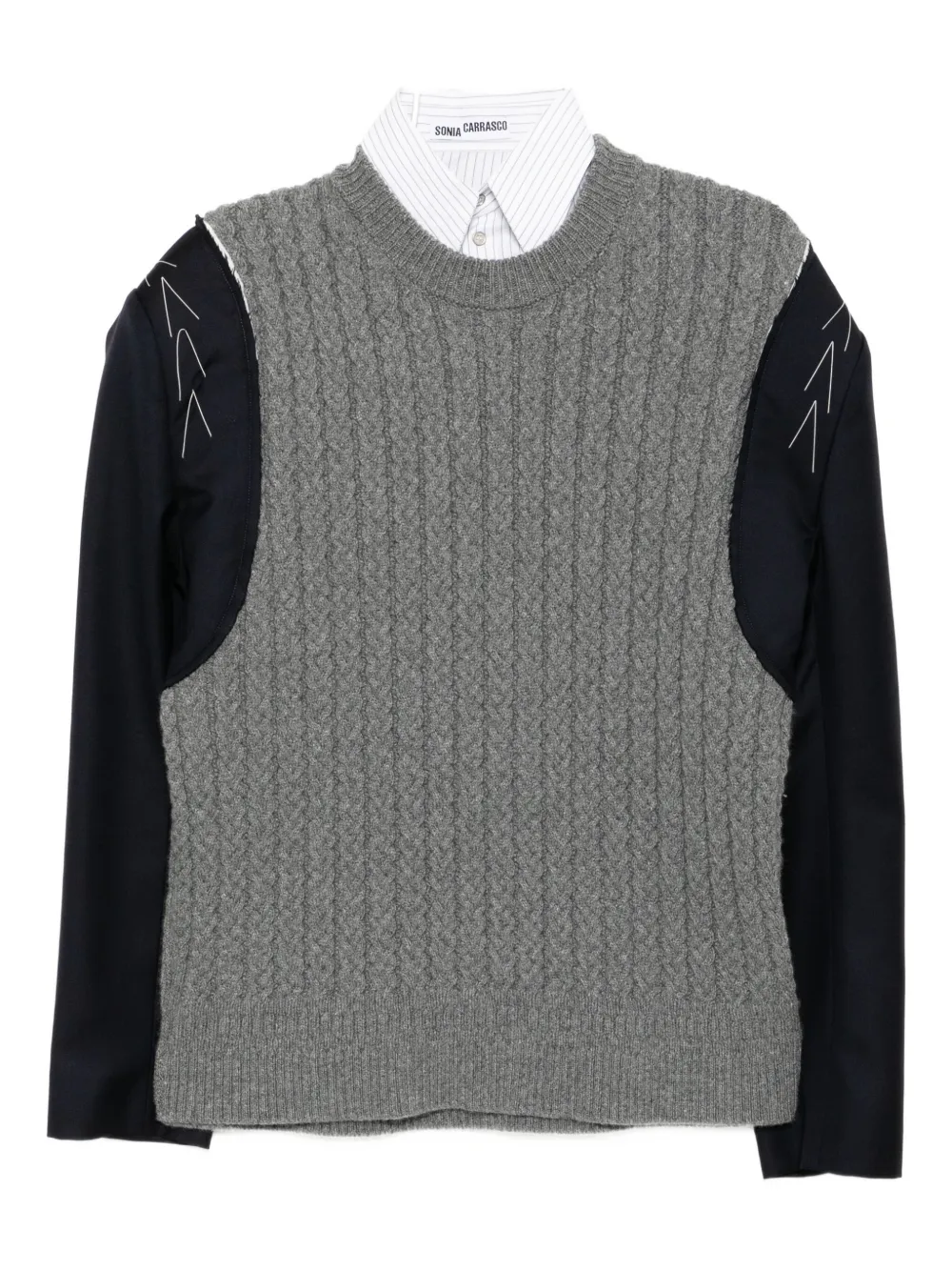 Sonia Carrasco Wool-blended Top In Gray