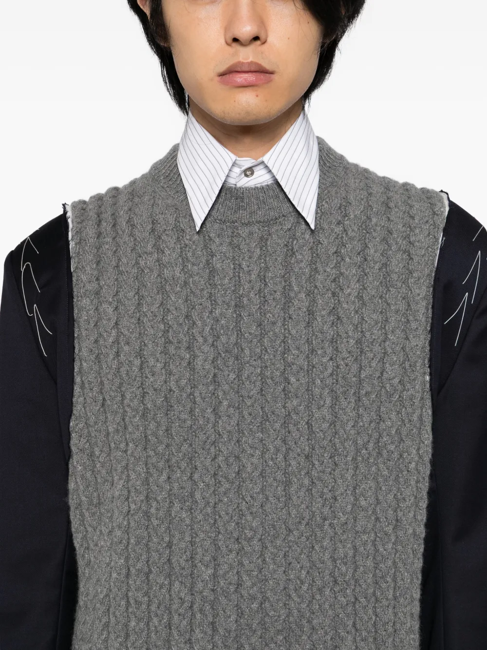 Sonia Carrasco Wool-blended Top In Gray