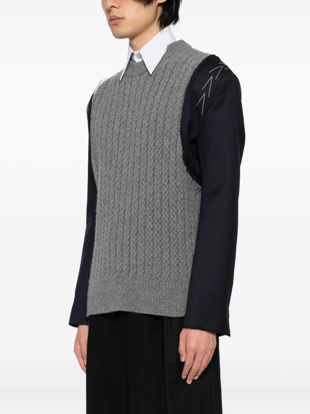 Sonia Carrasco Wool-blended Top In Gray
