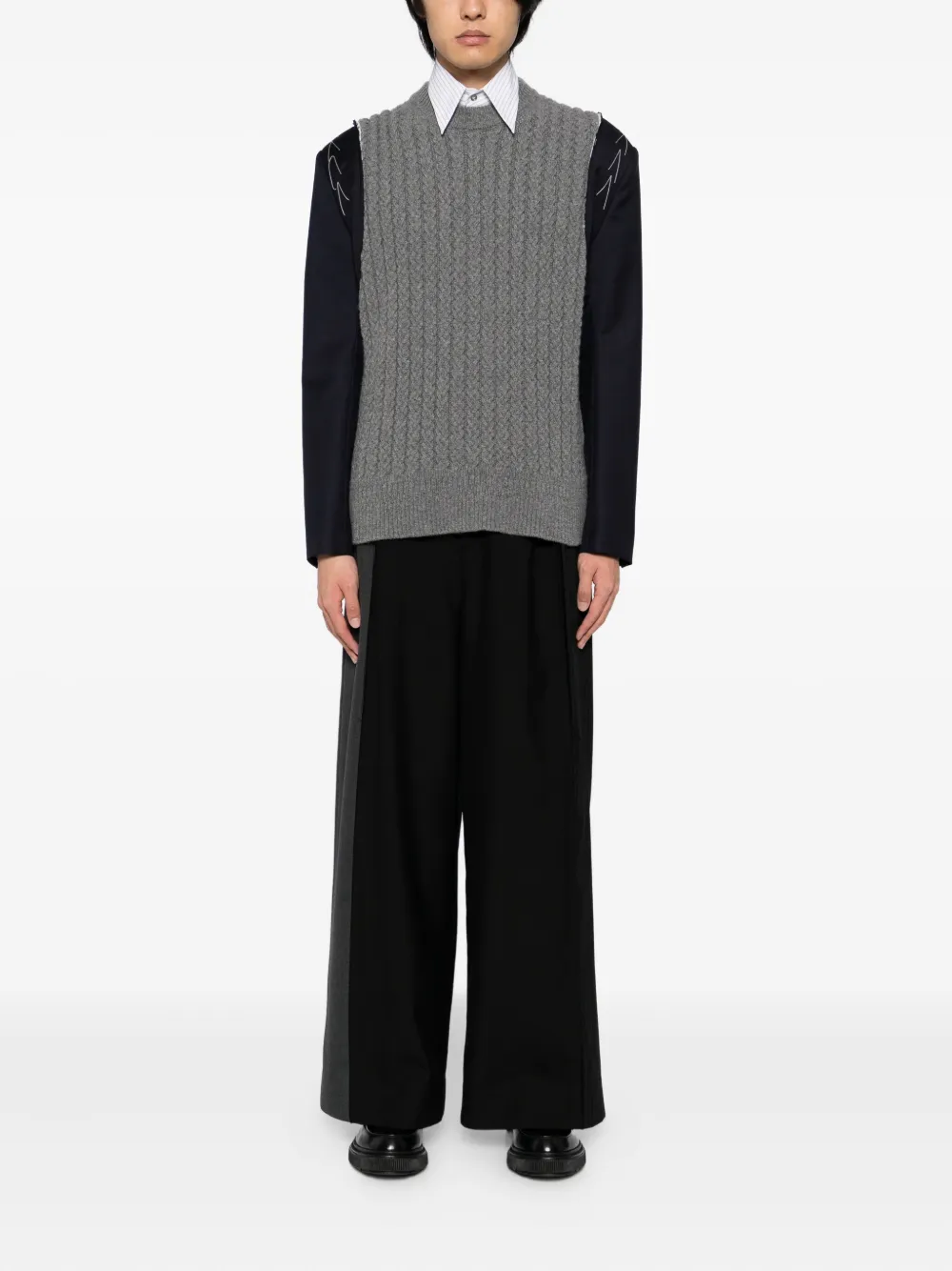 Sonia Carrasco Wool-blended Top In Gray