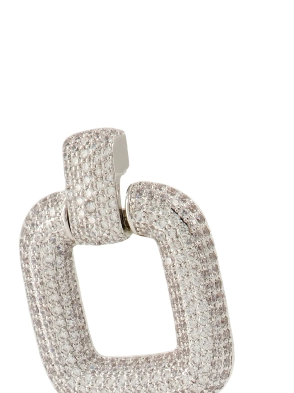 Self-portrait Crystal Square Earrings In Metallic