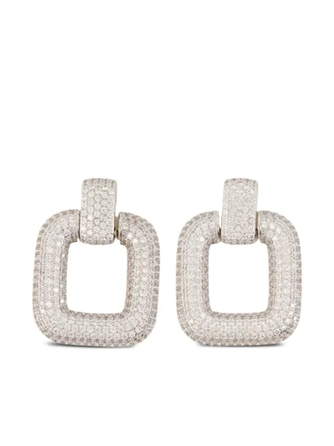 Self-Portrait crystal square earrings