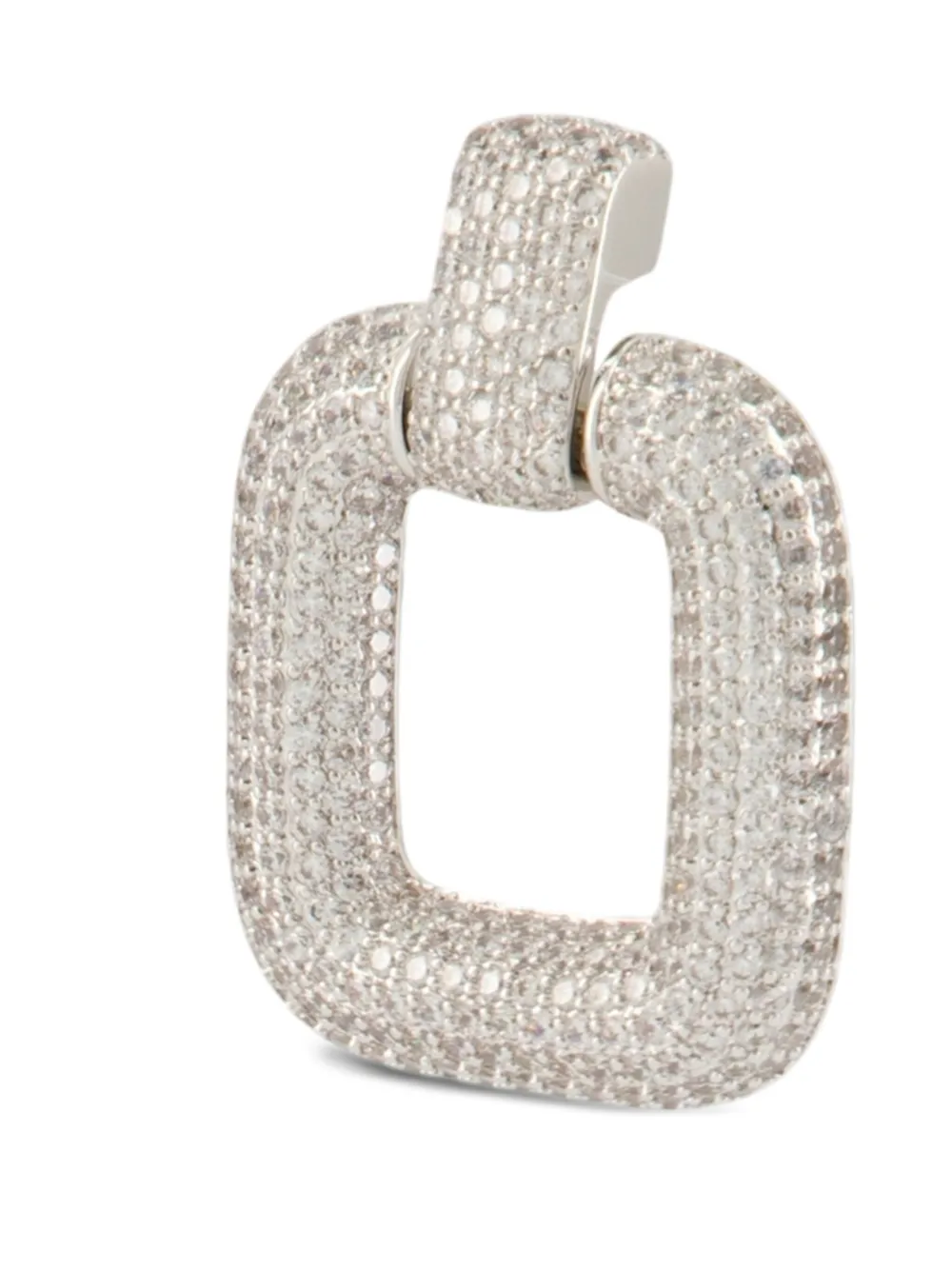 Self-Portrait crystal square earrings - Zilver