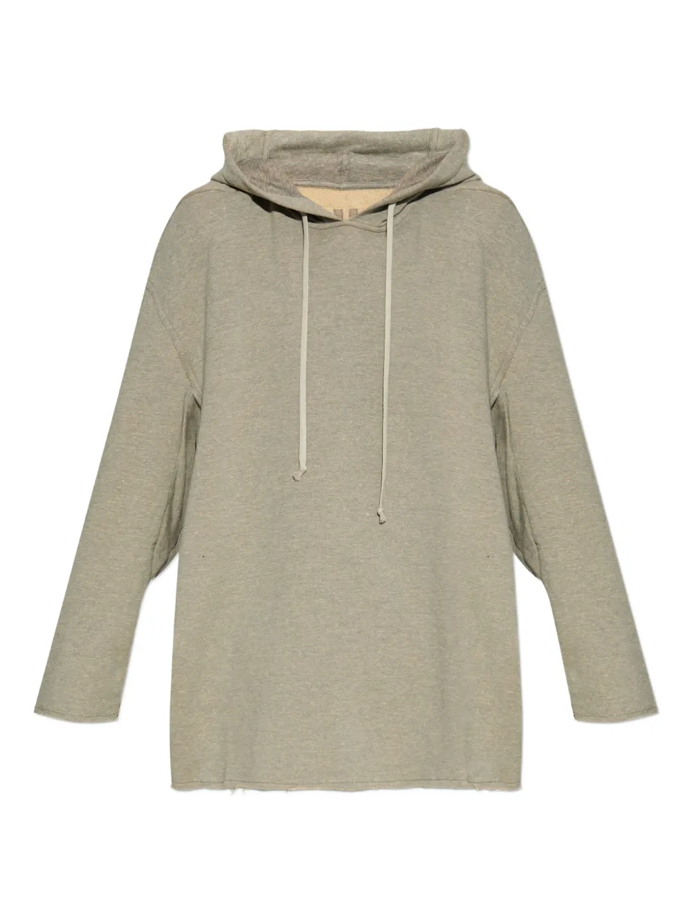Rick Owens DRKSHDW frayed-hem hooded sweatshirt | Green | Image 1