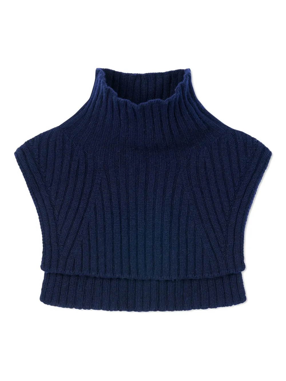 Eric Bompard ribbed high-neck cashmere bib | Blue | Image 1
