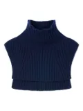 Eric Bompard ribbed high-neck cashmere bib - Blue