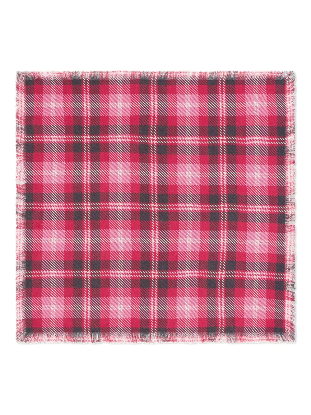 Eric Bompard checked fringed scarf | Women | Image 2