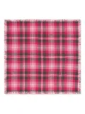 Eric Bompard checked fringed scarf - Red