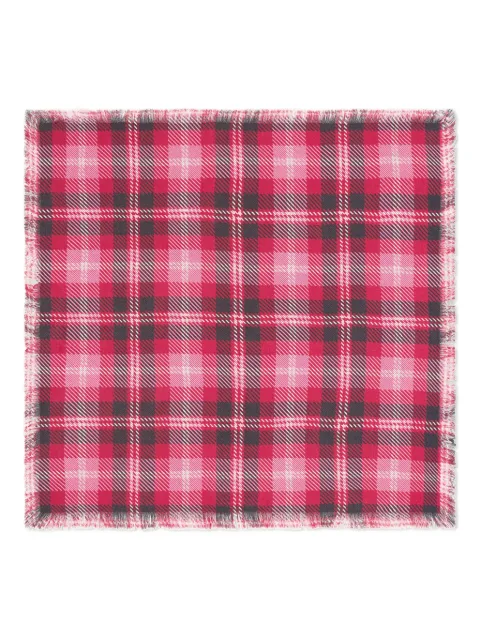 Eric Bompard checked fringed scarf