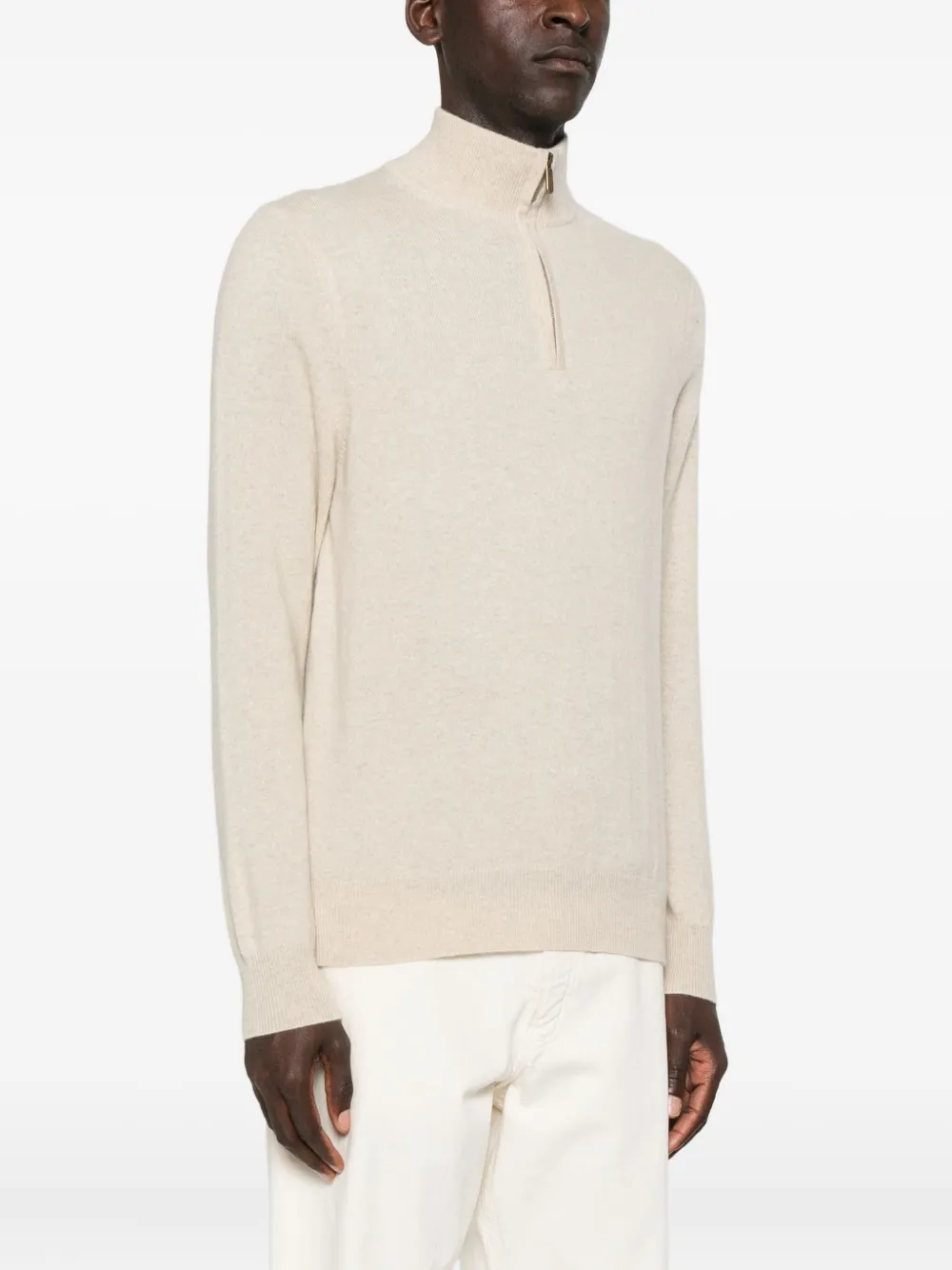  Bompard Zip-fastening Sweater - Neutrals 