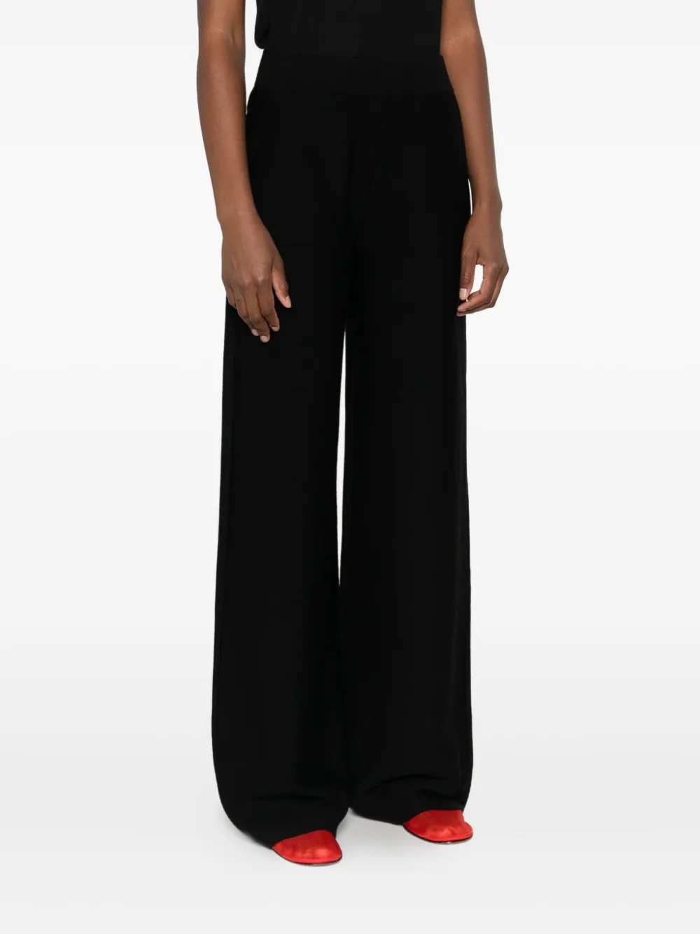Eric Bompard Elastic-waist Palazzo Pants In Black