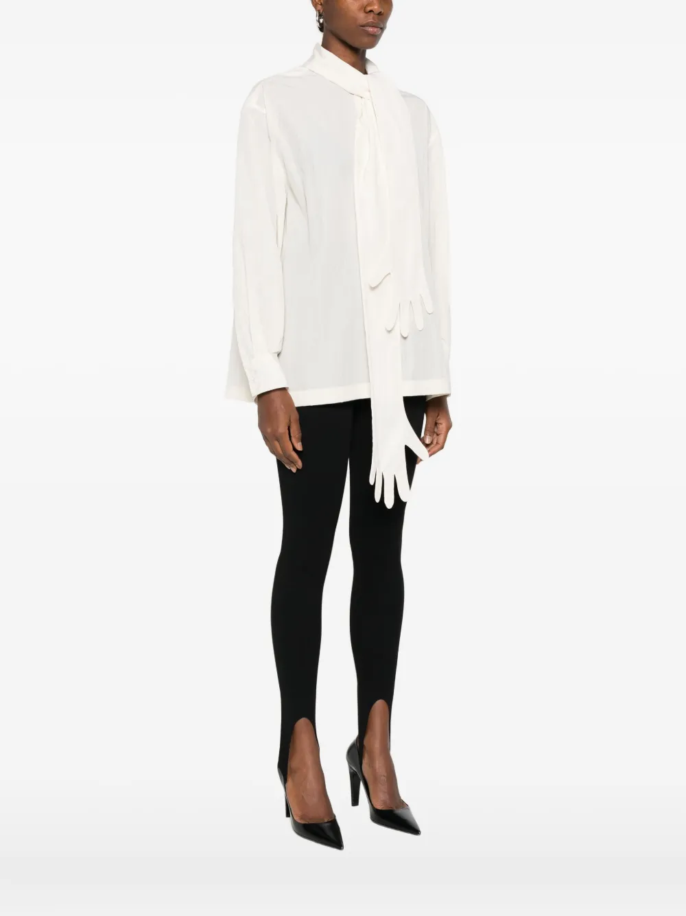 Jean Paul Gaultier Blouse met handschoendetail Beige