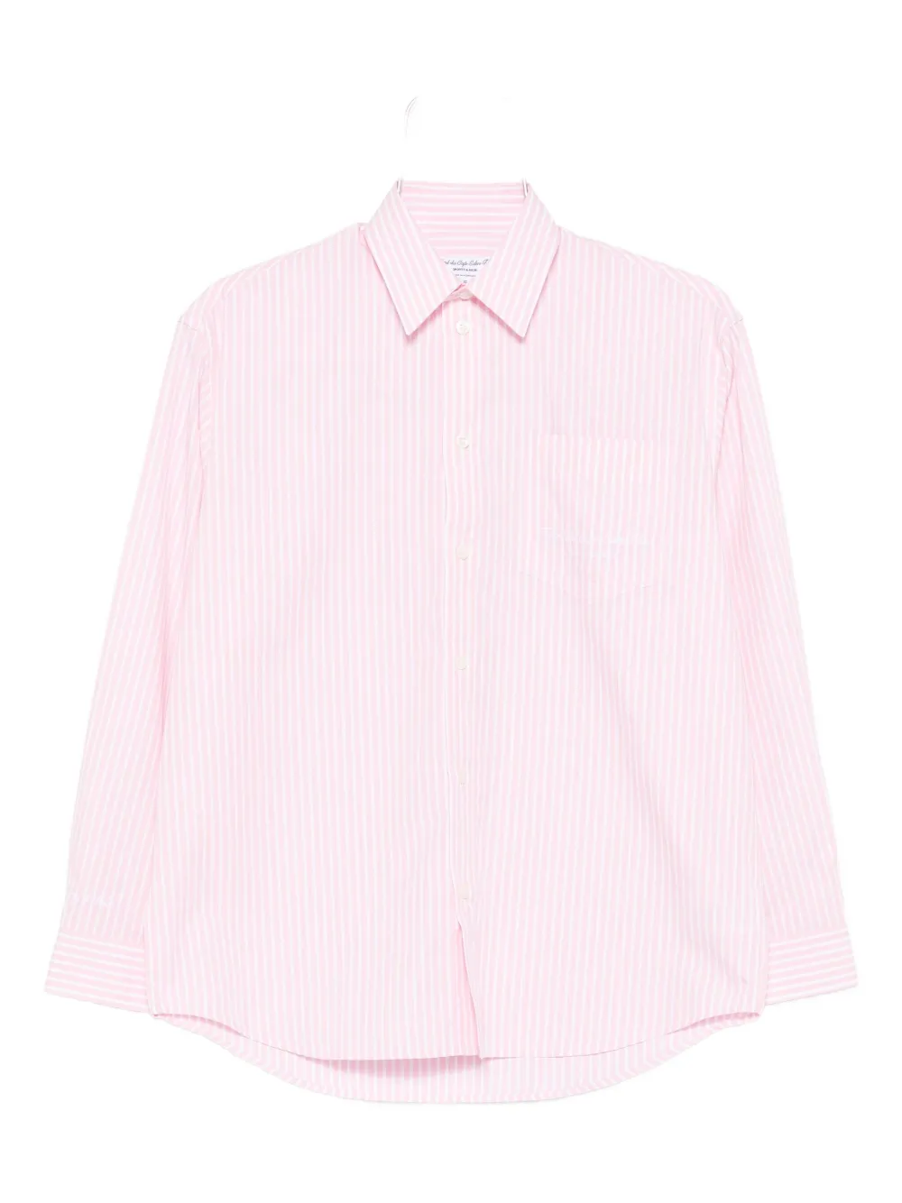 Sporty And Rich Striped Cotton Shirt In Pink
