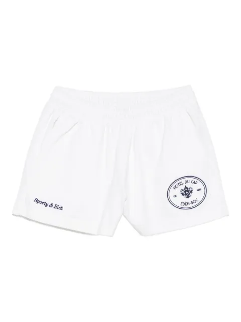 Sporty & Rich logo-embroidered shorts