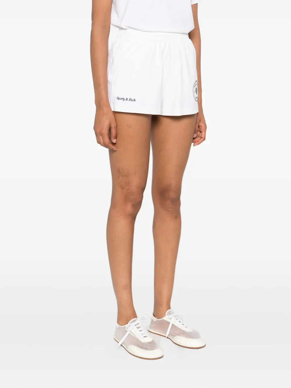 Sporty & Rich Shorts met geborduurd logo Wit