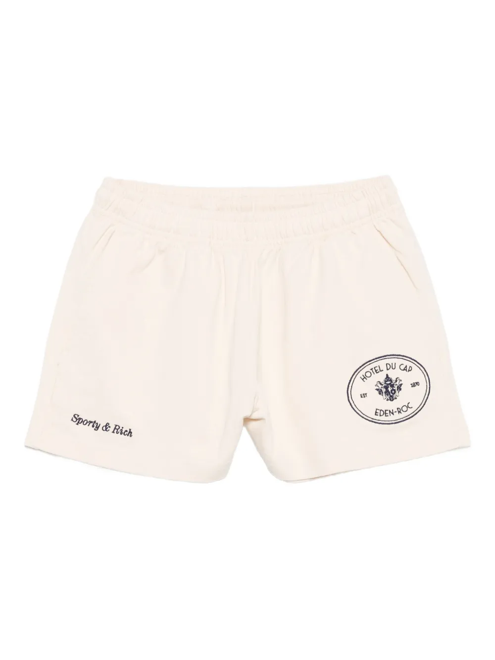 Sporty And Rich Embroidered-logo Shorts In White