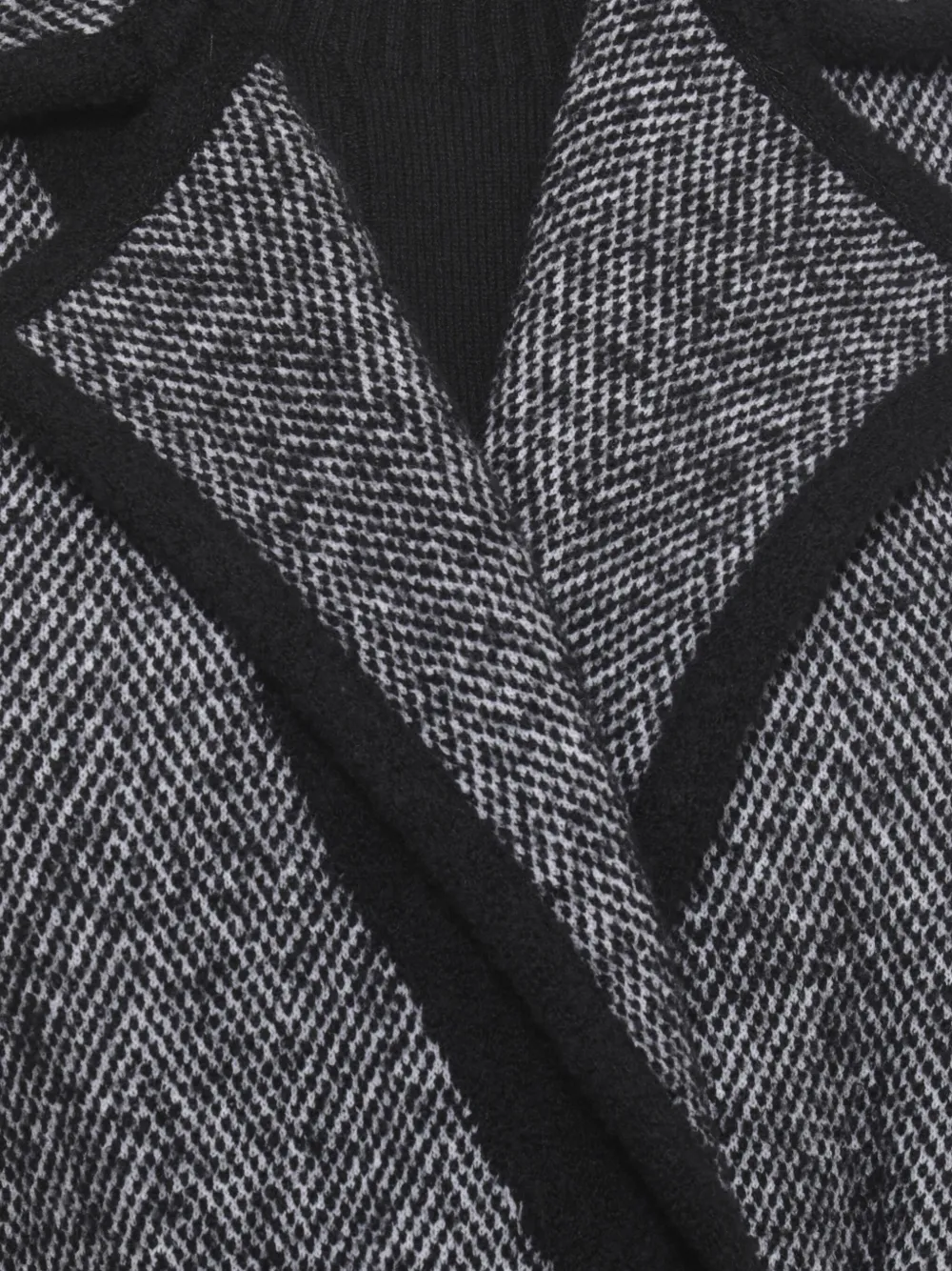 D Exterior Wool Double-breasted Coat In Black