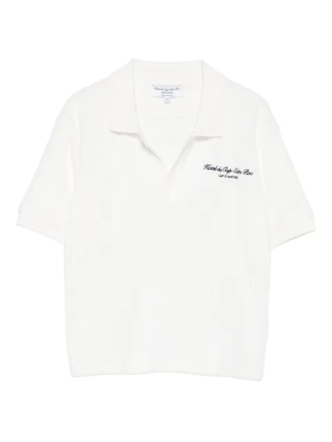 Sporty & Rich embroidered cotton polo top