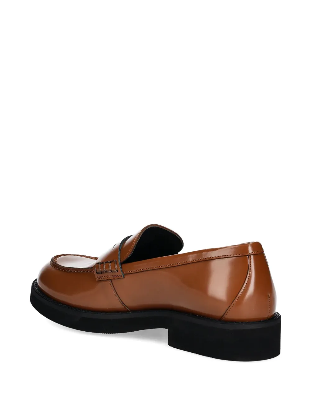 BOSS penny-strap leather loafers Brown