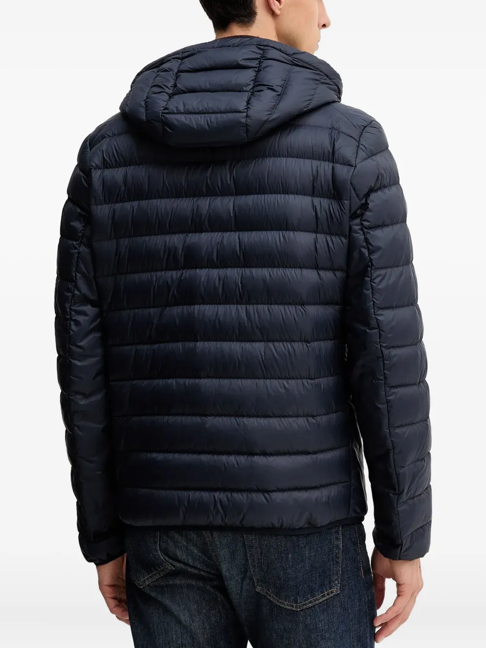 BOSS Gewatteerd jack met capuchon Blauw