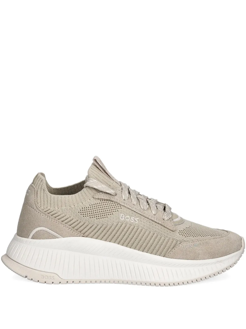 BOSS mesh suede sneakers Neutrals
