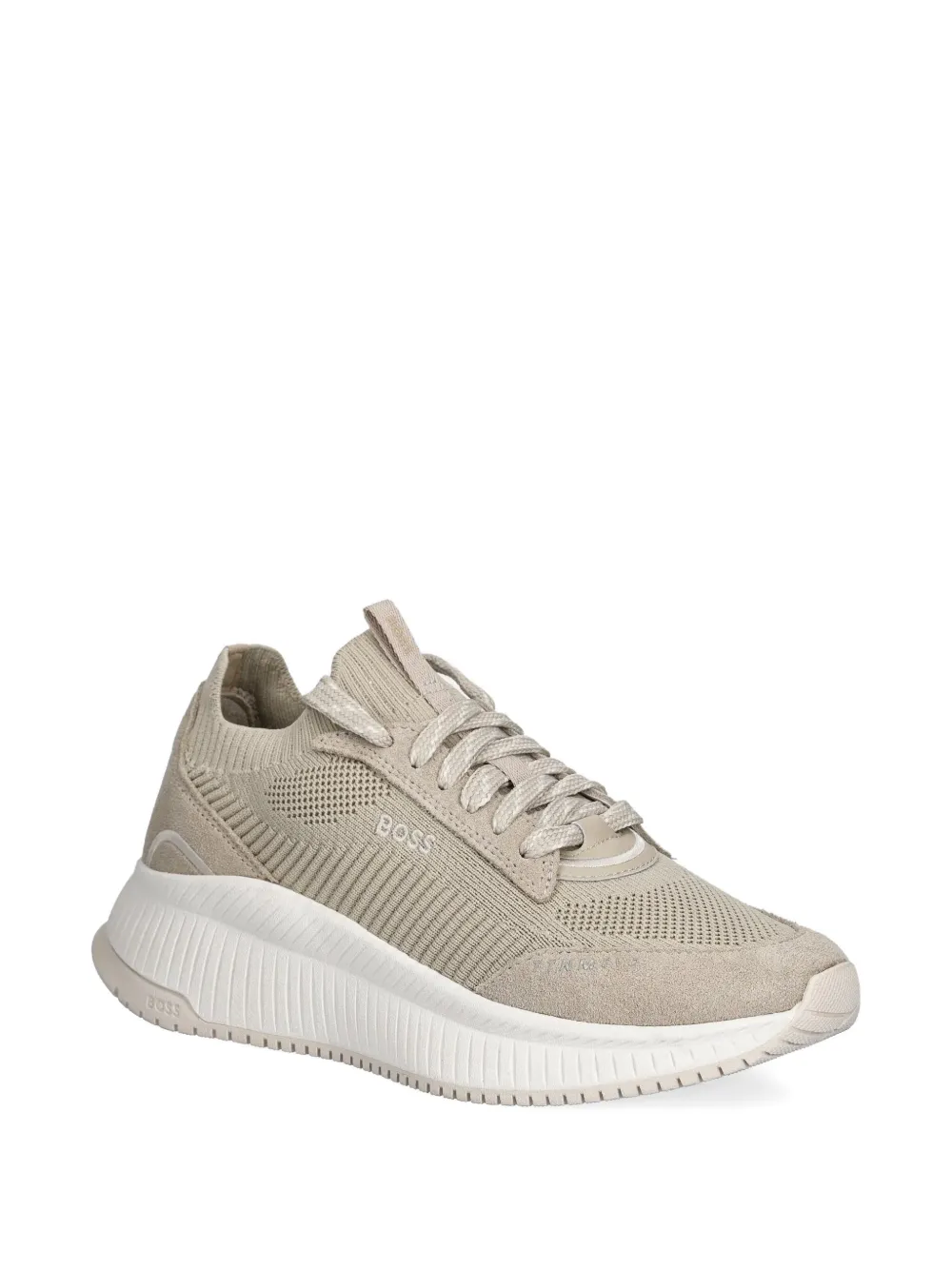 BOSS mesh suede sneakers Neutrals