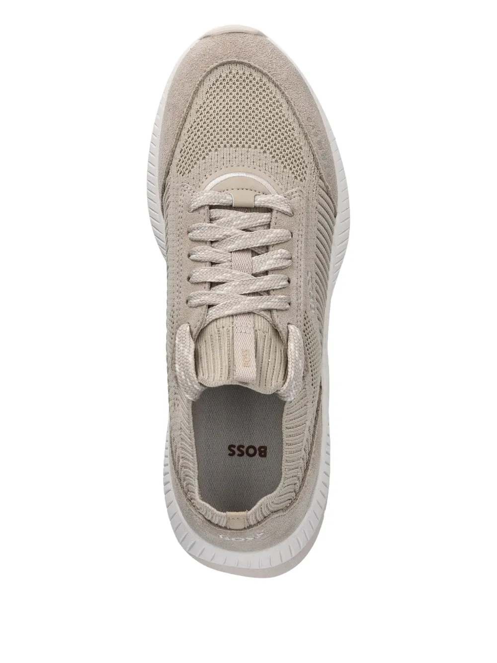 BOSS mesh suede sneakers Neutrals