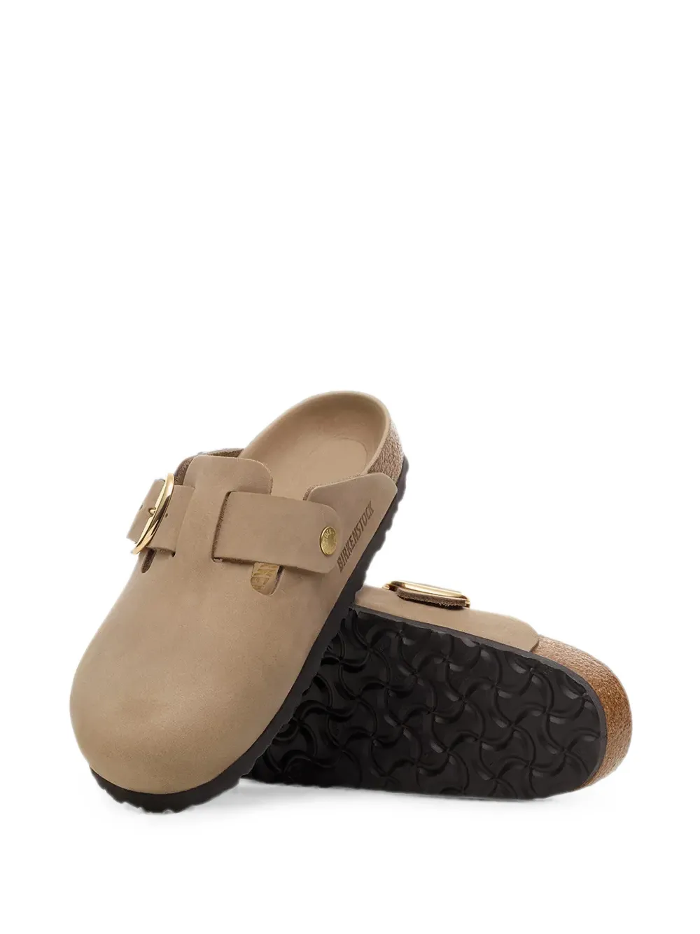 Birkenstock Boston muiltjes met gespsluiting Beige