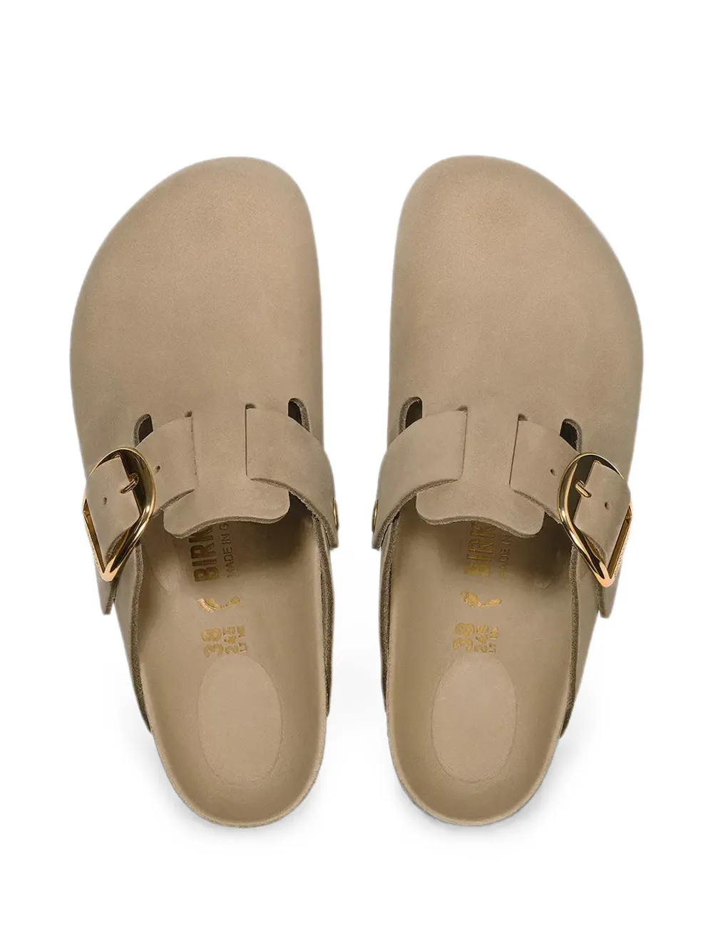 Birkenstock Boston muiltjes met gespsluiting Beige